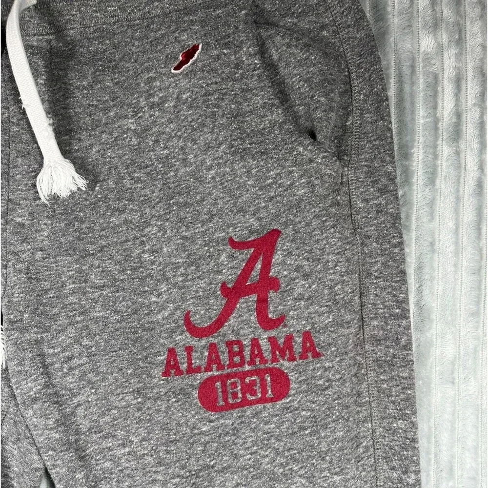 Triblend Sweatpants Men's XL Alabama Crimson‎ Tide Logo Gray Drawstring Pockets